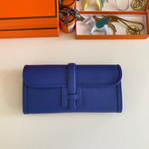 JIGE ELAN 29 CLUTCH IN COBALT BLUE CALFSKIN