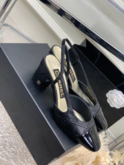 HIGH SLINGBACKS 65 BLACK CALFSKIN