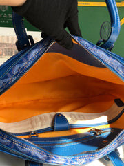 AMBASSADE DOCUMENT CASE 35 IN SAPPHIRE BLUE GOYARDINE CANVAS