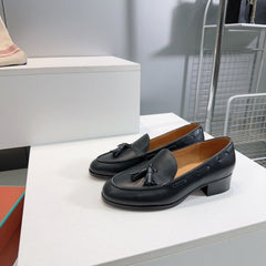 LP 25S SERGE TASSEL LOAFER 35MM IN BLACK CALFSKIN