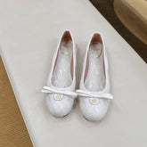 VLTN CLASSIC BALLET FLATS 25S IN WHITE CALFSKIN WITH BOW