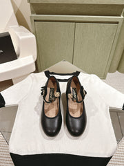 CC HIGH MARY JANE BLACK LAMBSKIN