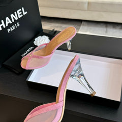 Double C High Heel Rose Pink Lambskin