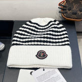 BEANIE HAT IN WHITE MIX BLACK CASHMERE 436733