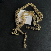 DOUBLE C NECKLACE DOUBLE CHAIN IN GOLD PLATING