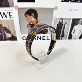 HEADBAND IN BLACK MONOGRAM PRINT LAMBSKIN 412506