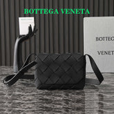 BOTTEGA VENETA 25S DIAGO 22 IN BLACK CALFSKIN SILVER HARDWARE