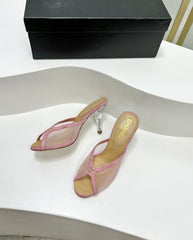 HIGH HEEL PEEP TOE IN LIGHT PINK BREATHABLE MESH