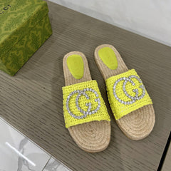 GG INTERLOCKING G ESPADRILLE LEMON FABRIC