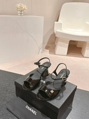 HIGH HEELS SANDAL IN BLACK LAMBSKIN