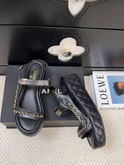 THICK-SOLED SANDALS 55 MM IN BLACK CALFSKIN