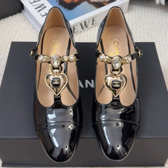 MARY JANE SHOES IN BLACK PATENT CALFSKIN 55 MM