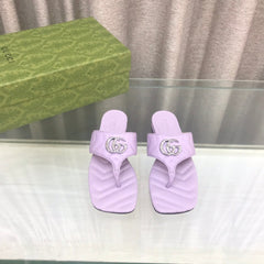 GG  marmont logo - embellished mattelasse leather sandal in purple