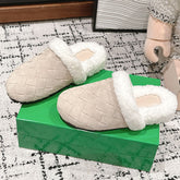 REGGIE SLIPPER IN BEIGE SUEDE AND SHEARLING LINING