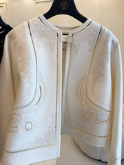HERMES 25S SHORT REVERSIBLE KNITTED JACKET 092