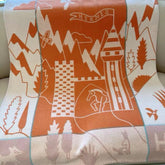 AVALON EPOPEE BLANKET 140 CM IN SPANISH ORANGE WOOL AND CASHMERE 415187