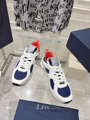 DIOR 25S MILE SERIES SNEAKERS 25MM IN WHITE BLUE CALFSKIN