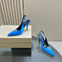 ANGELINA 10 CM SLINGBACK IN COBALT BLUE CALFSKIN