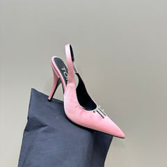 ANGELINA 10 CM SLINGBACK IN ROSE PINK CALFSKIN