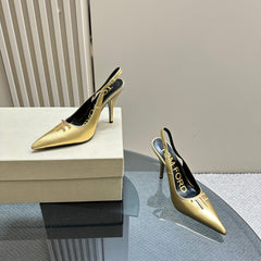 ANGELINA 10 CM SLINGBACK IN GOLD CALFSKIN