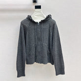 DIOR 25S HOODED KNIT CARDIGAN WITH CUTOUT DESIGN 616