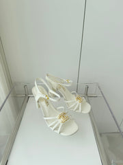 HIGH HEEL SANDALS 85 MM IN WHITE LAMBSKIN