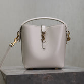 YSL 25S LE 37 MINI 15 IN DUSTY GRAY CALFSKIN GOLD HARDWARE