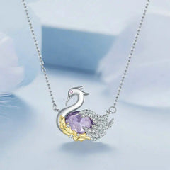 Cute Swan Pendant Necklace for Women