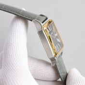 SANTOS DUMONT XL GOLD STEEL LEATHER