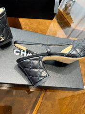 slingbacks black quilted calfskin