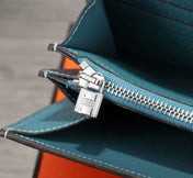 HM CLUTCH CONSTANCE 20.5 SAPPHIRE CALFSKIN SILVER HARDWARE