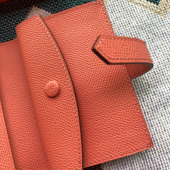 BEARN COMPACT WALLET 12 IN PUMPKIN ORANGE EPSOM LEATHER