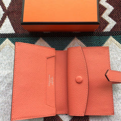 BEARN COMPACT WALLET 12 IN PUMPKIN ORANGE EPSOM LEATHER