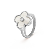 CLOVER SILVER MOP DIAMOND RING