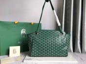 GOYA 26S ROUETTE PM TOTE BAG 30MM IN DARK GREEN CANVAS AND CALFSKIN