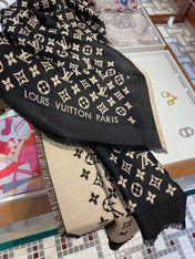 LV SCARF 200 CM IN WOOL MIX SILK 737209