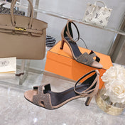 PREMIERE 70 SANDAL IN LIGHT BROWN SUEDE WITH CRYSTALS
