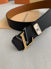 LV 25S BELT 38 MM IN BLACK CALFSKIN 593212