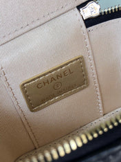 CC MINI 11 VANITY CHAIN IN BLACK CALFSKIN GOLD HARDWARE