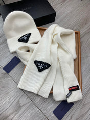 SET SCARF AND HAT IN WHITE WOOL AND RABBIT FUR 386079