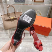 PREMIERE 105 SANDAL IN CHERRY RED CALFSKIN