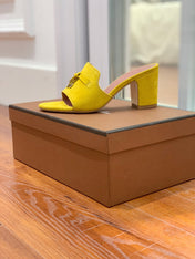 Summer Charms Mules 80 Yellow Suede Pink Lambskin