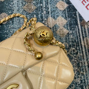 CHANEL 26S FLAP BAG 20 IN LIGHT YELLOW BEIGE LAMBSKIN