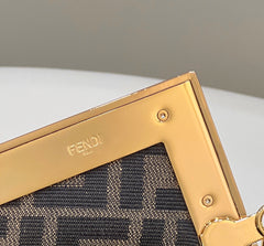 FENDI FIRST SMALL 26 IN COLORFUL SUEDE AND CALFSKIN WITH GOLD HARDWARE