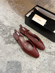 SLINGBACKS WINE RED CALFSKIN