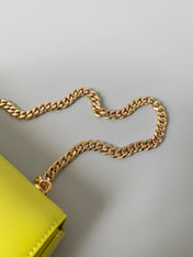 20 CHAIN EMBOSSED ARMPIT BAG CHARTREUSE YELLOW CALFSKIN