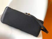 PETIT PALAIS PM LARGE SHOULDER BAG 34 IN BLACK MIX BEIGE EMBOSSED COWHIDE GOLD-TONE HARDWARE