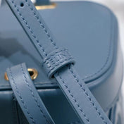 SQUARE BOX CROSSBODY BAG 11 AZURE BLUE CALFSKIN
