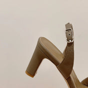 HOLY 75 SANDAL IN MEDIUM BROWN GRAINED CALFSKIN