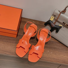 HOLY 75 SANDAL IN VIVID ORANGE GRAINED CALFSKIN